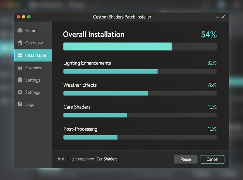 Content Manager mod installation interface