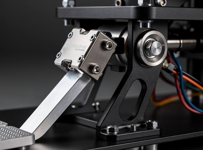 Close-up of load cell brake pedal pressure sensor mechanism