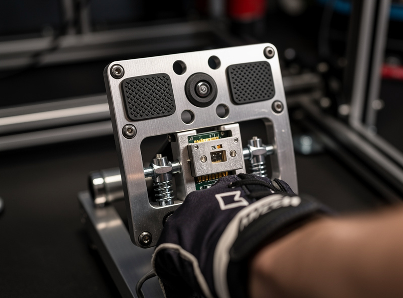 Close-up of load cell brake pedal during threshold braking
