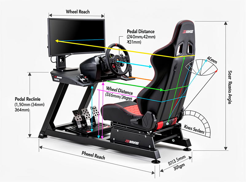 Ergonomic measurements for sim racing cockpit positioning