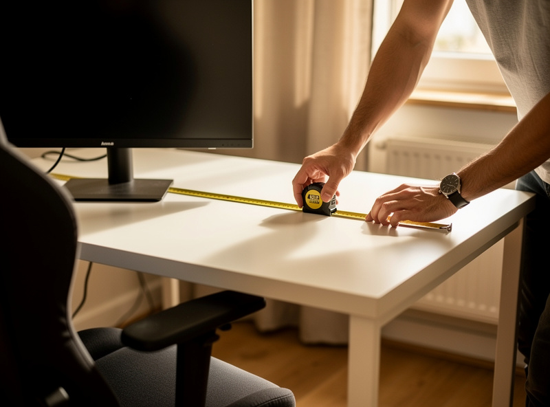 Measuring desk space for sim racing setup planning