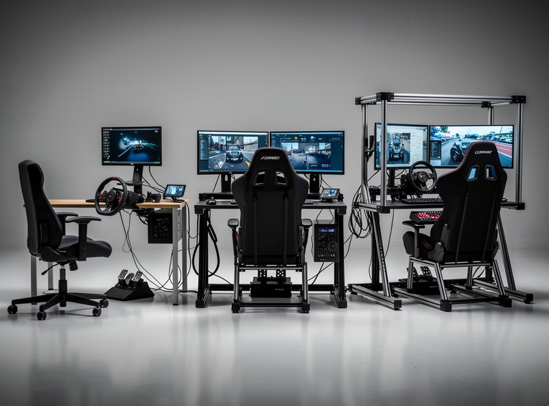 Budget, enthusiast, and professional sim racing tier comparison