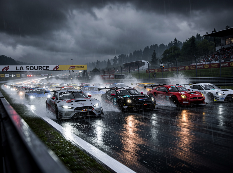 Assetto Corsa Competizione GT3 race in rain at Spa