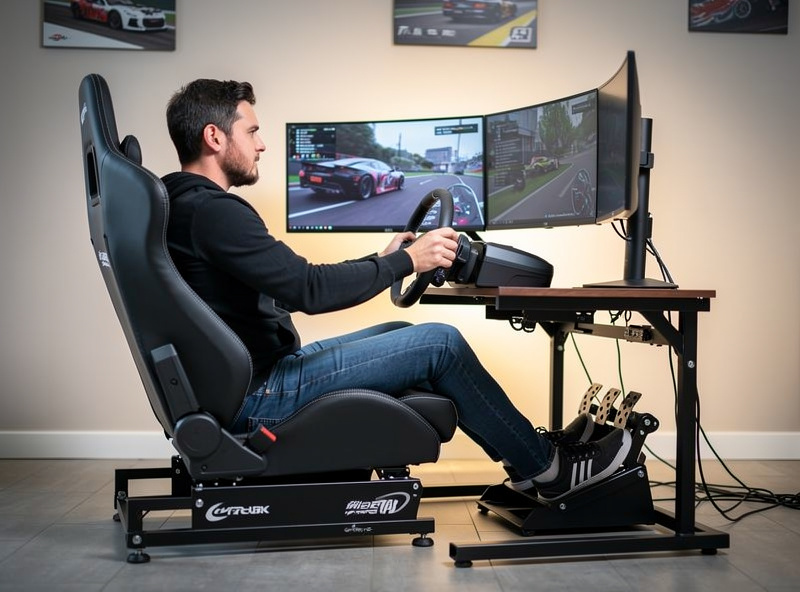 Correct ergonomic seating position in sim racing cockpit