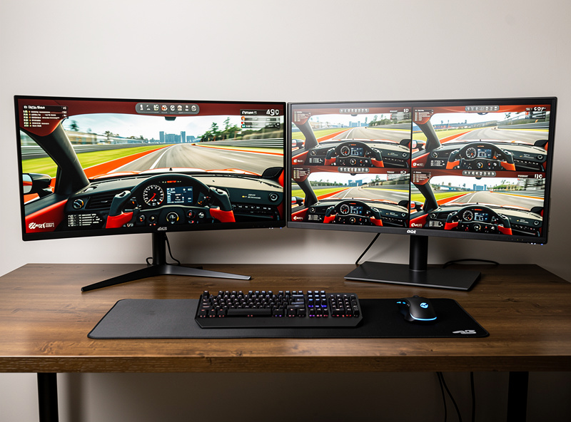 Side-by-side comparison of ultrawide and triple monitor sim racing setups