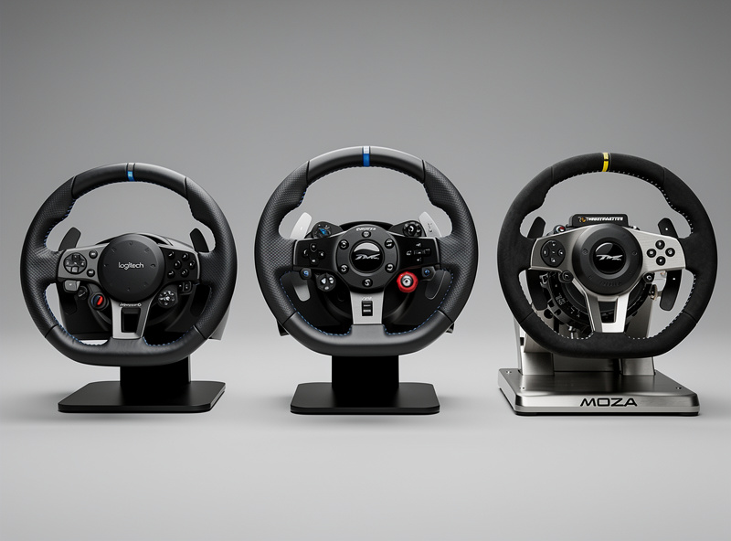 Comparison of gear-driven, belt-driven, and direct drive sim racing wheels