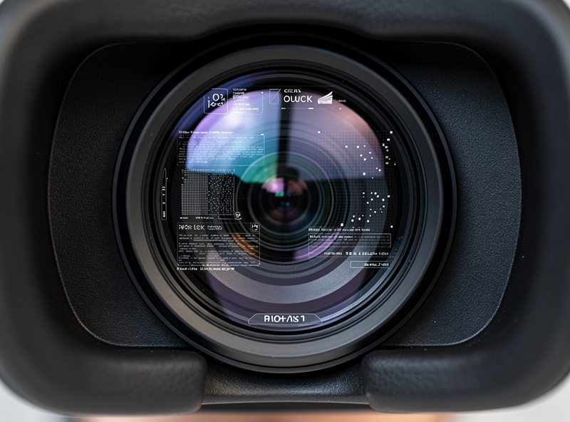 Close-up of VR headset pancake lens showing display clarity