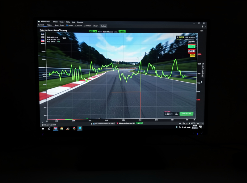 Force feedback telemetry overlay showing clipping on a direct-drive wheelbase during cornering