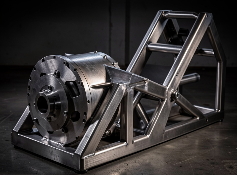 High-torque Simagic Alpha wheelbase mounted to a rigid welded sim racing cockpit