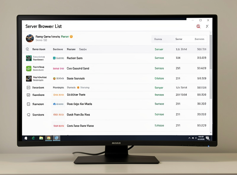 The ACC server browser screen showing a list of community dedicated servers with player counts and track names