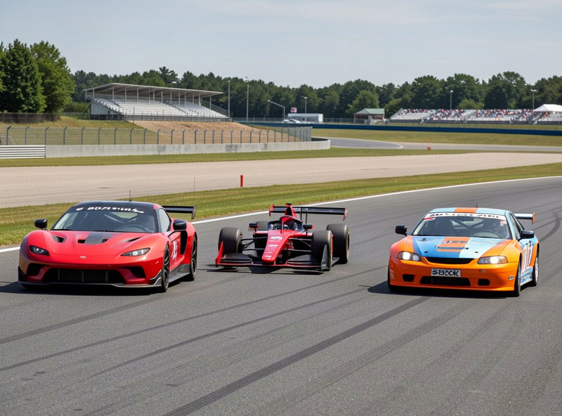 A grid of different racing car types - GT3, formula, and oval cars - representing different sim racing disciplines
