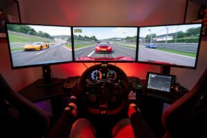 Direct-drive wheelbase set up for ACC and iRacing on a sim racing rig