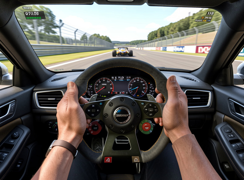 Sim racing telemetry FFB clipping overlay used to tune a Fanalab profile during a lap